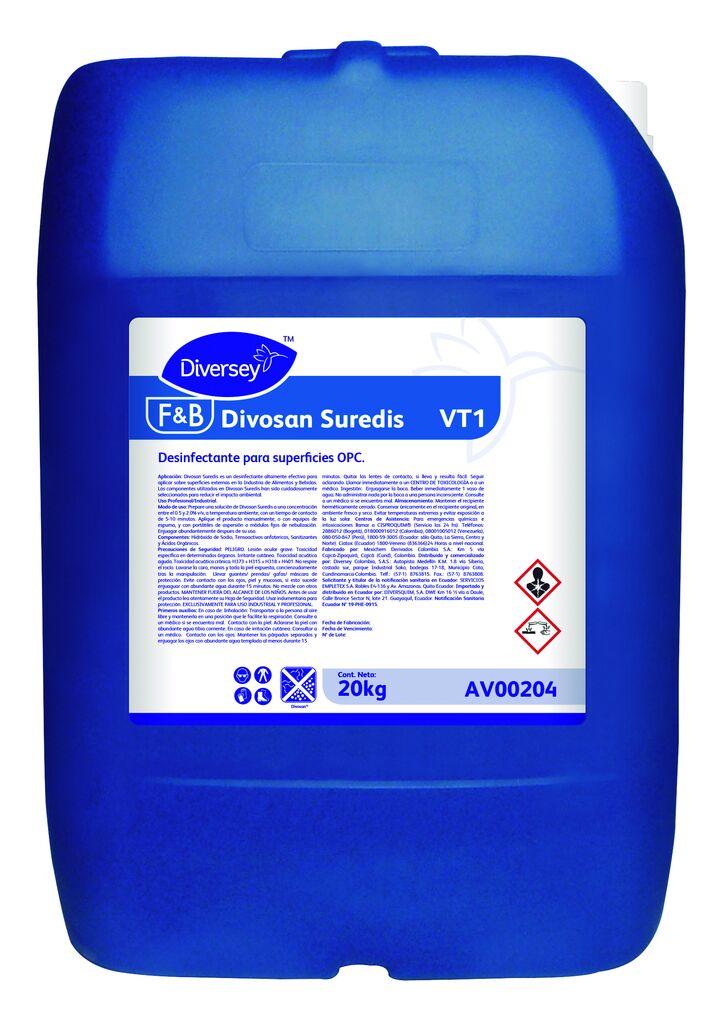 DIVOSAN SUREDIS 20kg - Desinfectante terminal para superficies OPC y ambientes